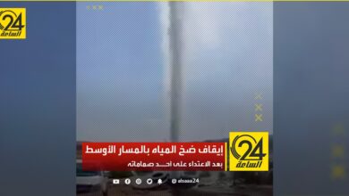 إيقاف ضخ المياه بالمسار الأوسط بعد الاعتداء على أحــد صماماته