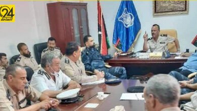 مدير أمن الجفارة يبحث مع جميع القيادات الأمنية بالمدينة خطط الاستعداد للانتخابات