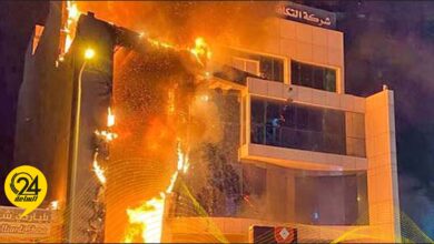 اندلاع حريق بمقر شركة تأمين في طرابلس