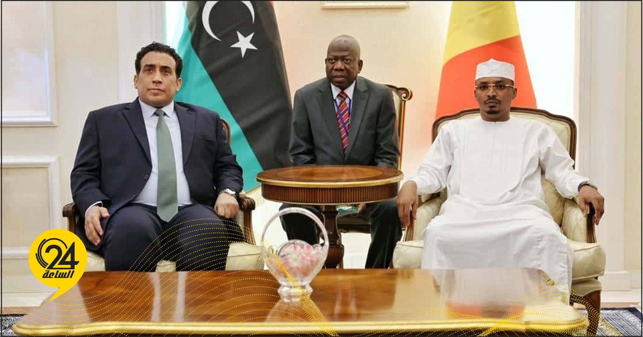 المنفي يناقش مع رئيس تشاد آليات تنسيق الجهود لحماية الحدود ومكافحة الإرهاب