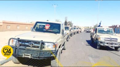 لواء 128 المعزز يشارك في تأمين عودة نازحي مرزق