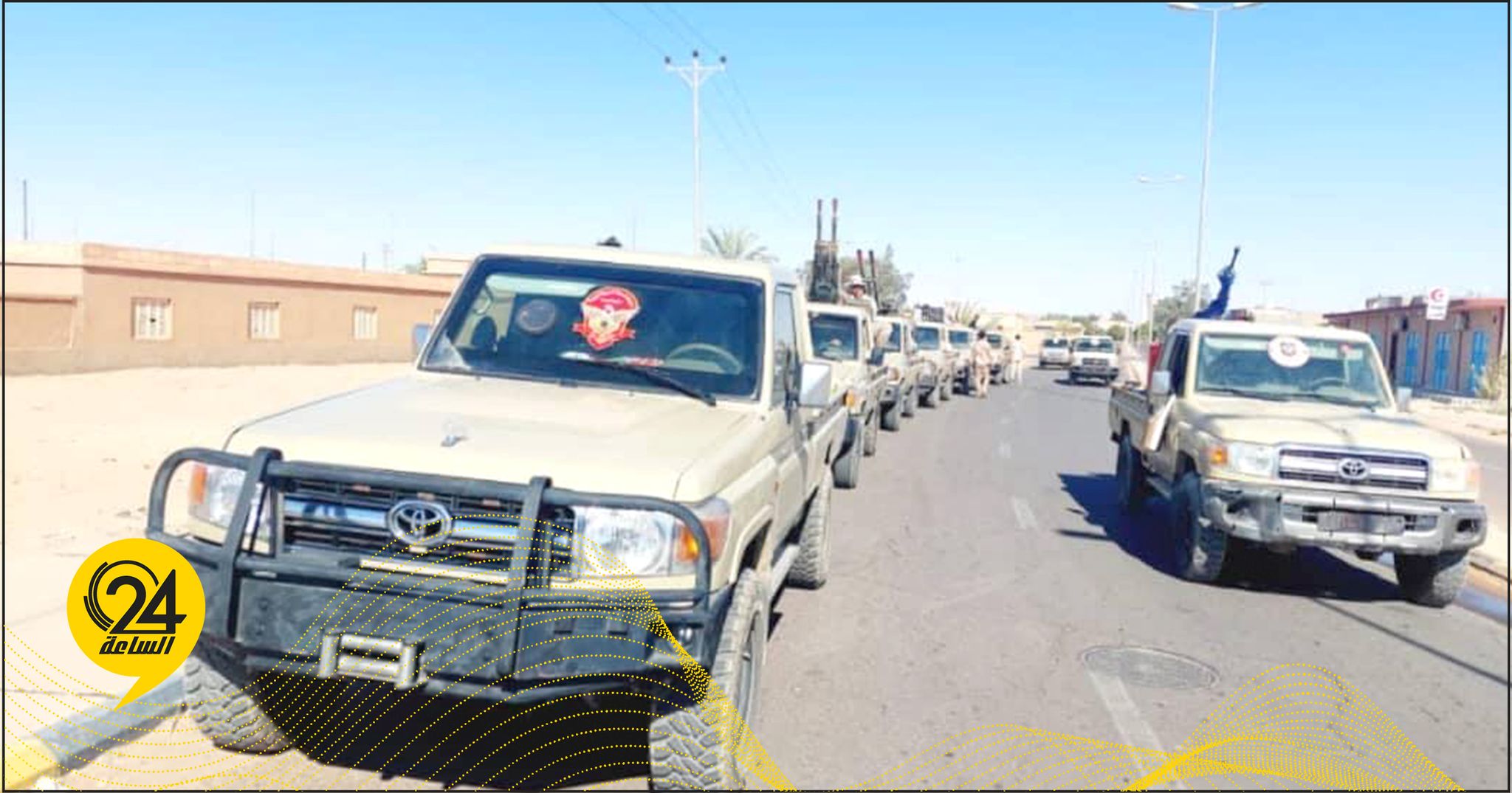 لواء 128 المعزز يشارك في تأمين عودة نازحي مرزق