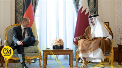 أمير قطر والمستشار الألماني