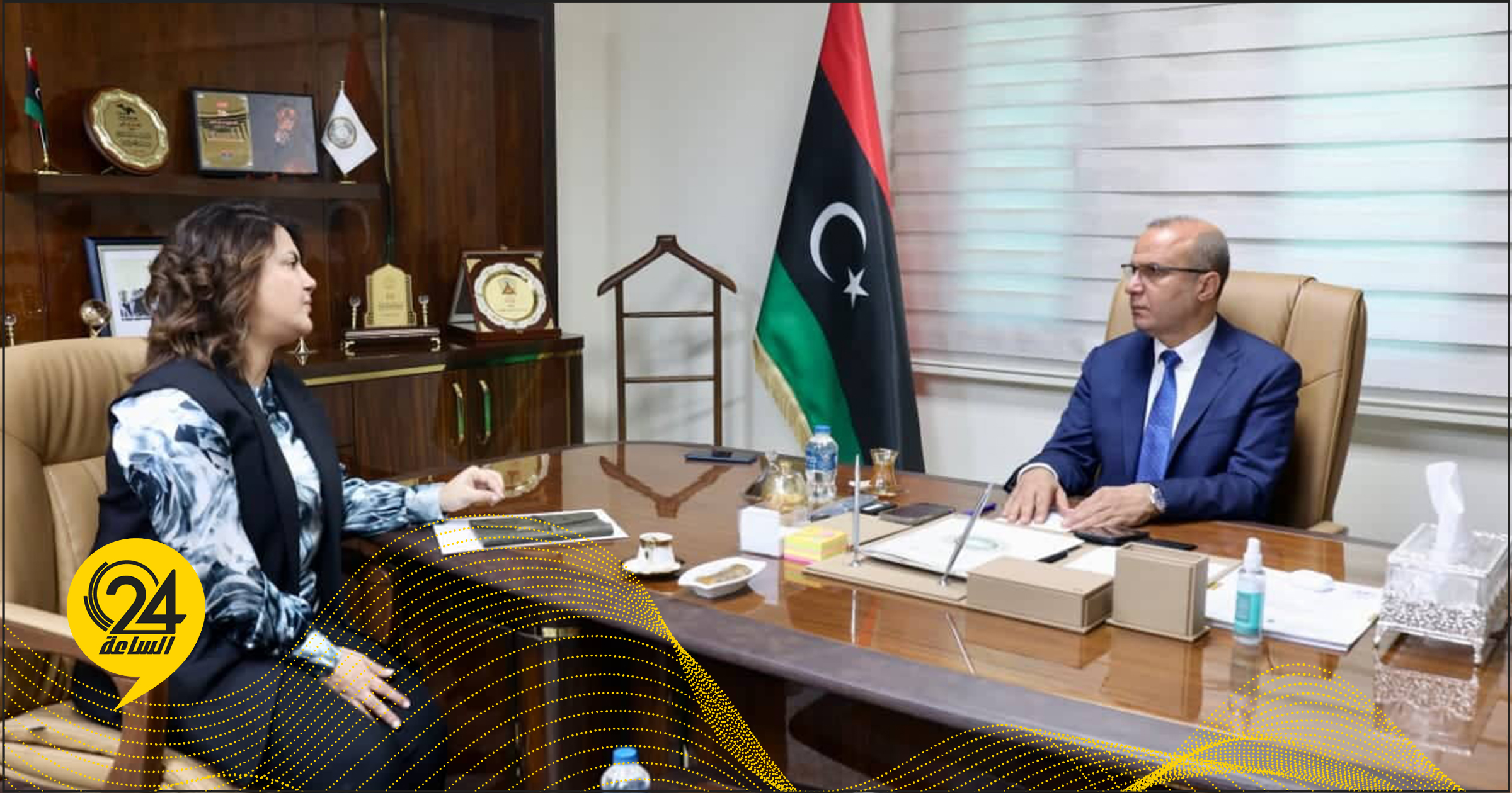 اللافي يناقش مع المنقوش تنظيم العمل الدبلوماسي في السفارات