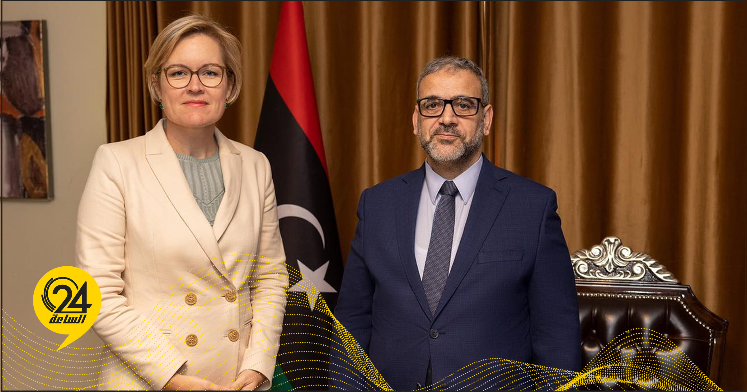 خلال لقائها "المشري".. السفيرة البريطانية: ندين محاولة منع مجلس الدولة من الاجتماع
