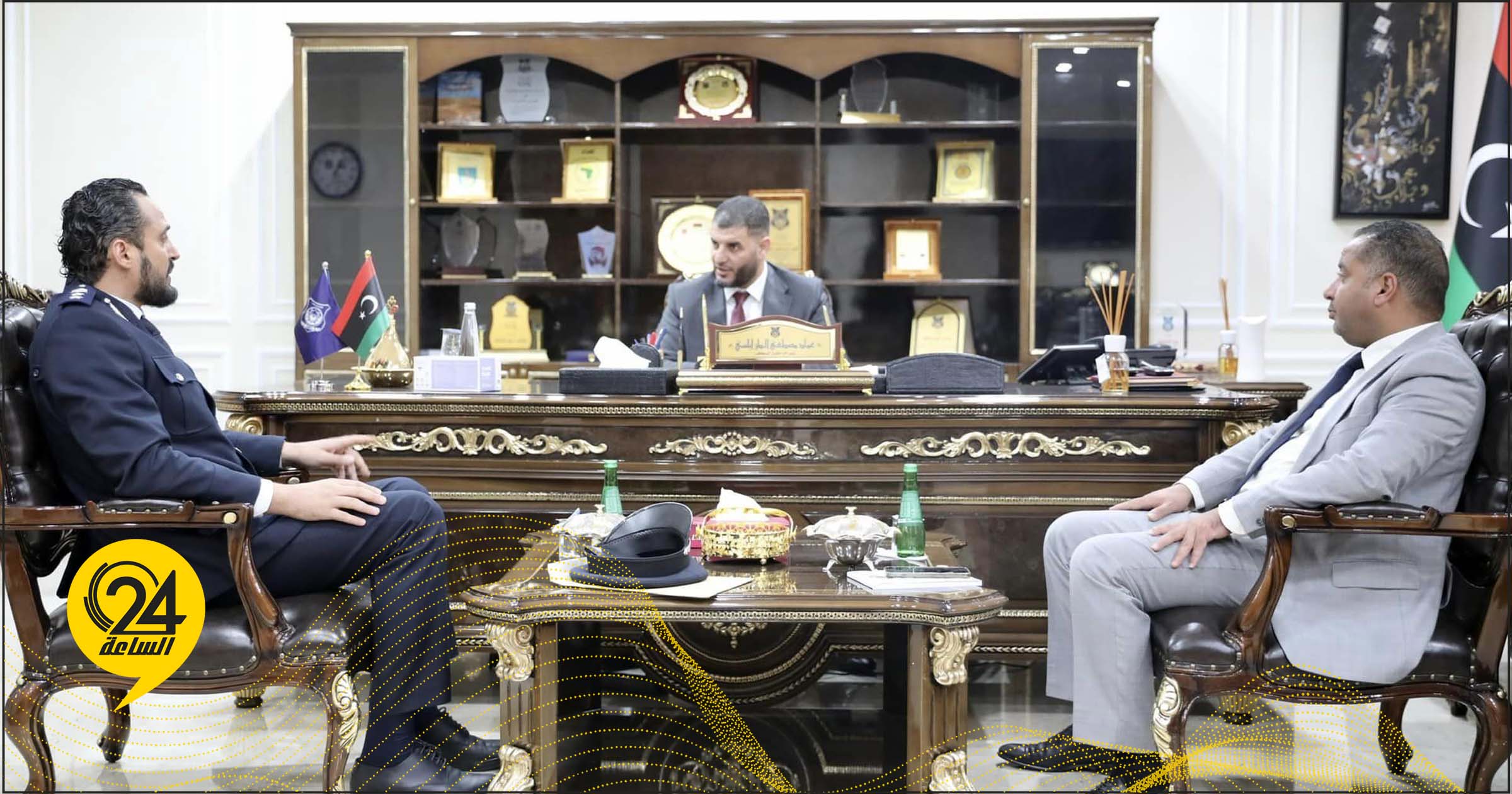 الطرابلسي يجتمع بــ"الخوجة والمرحاني" لمناقشة تأمين الحدود ومنع تدفق المهاجرين غير الشرعيين