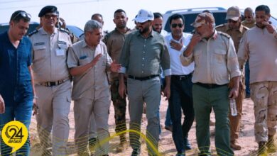 حماد يطلع على أوضاع المتضررين جراء انفجار أحد خطوط النهر الصناعي بإجدابيا