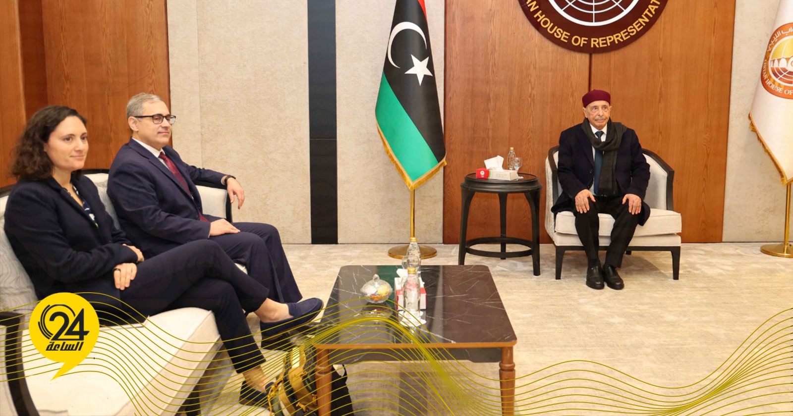 ليبيا – إنهاء الأزمة الليبية على طاولة المفاوضات بين عقيلة والقائم بالأعمال الأمريكي