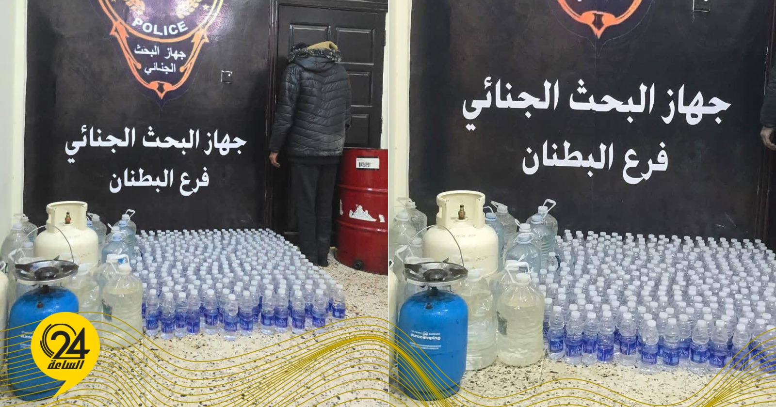 البحث الجنائي البطنان: ضبط مصنع خمور محلية في منزل غير مكتمل البناء