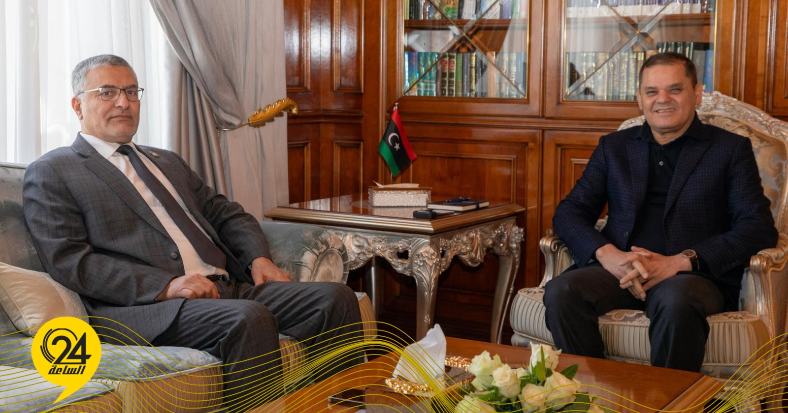 مجلس الدولة: تكالة والدبيبة ناقشا تحقيق تطلعات الشعب الليبي. #الساعة24 