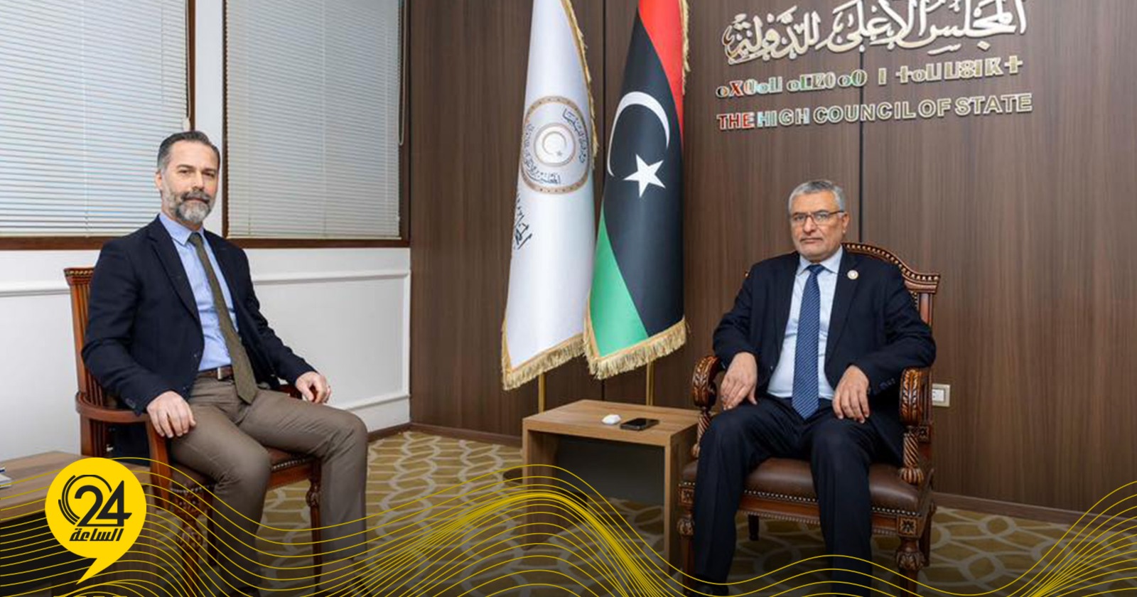 مجلس الدولة: تكالة بحث مع سفير تركيا التطورات المتعلقة بالمسار السياسي. #الساعة24 