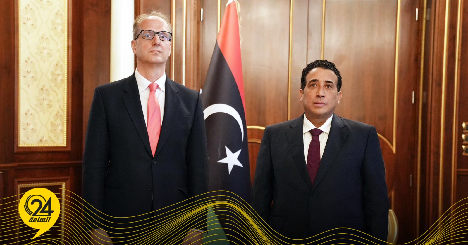 ليبيا – المنفي يبحث مع السفير البريطاني قضية توحيد المؤسسة العسكرية